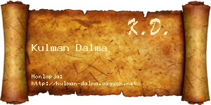 Kulman Dalma névjegykártya
